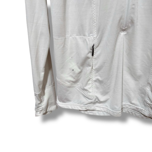 Athleta Women's 1/2 Zip Athletic Yoga Running Pullover White *FLAWS Size M 15x26 - Picture 3 of 5